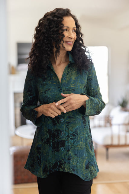 Express Travel Jacobian Floral Artist Shirt