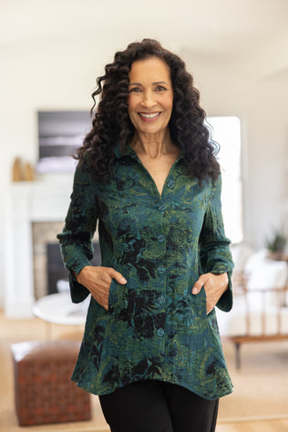 Express Travel Jacobian Floral Artist Shirt
