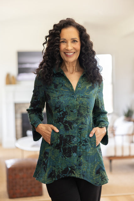 Express Travel Jacobian Floral Artist Shirt