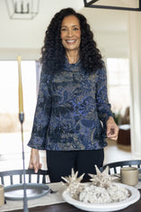 Express Travel Jacobian Floral Cowl Pullover