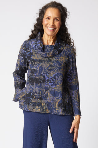 Express Travel Jacobian Floral Cowl Pullover