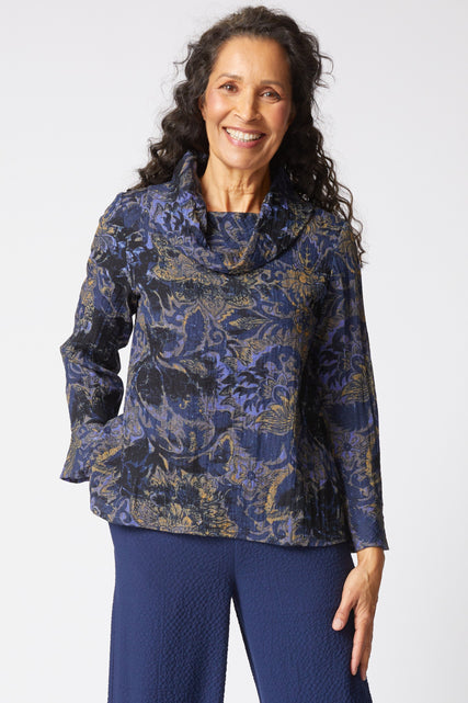 Express Travel Jacobian Floral Cowl Pullover