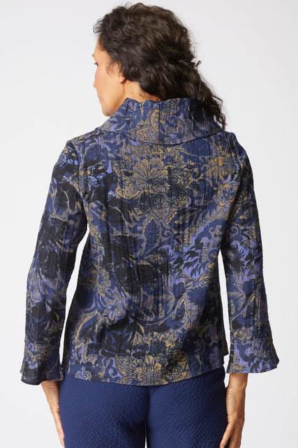 Express Travel Jacobian Floral Cowl Pullover