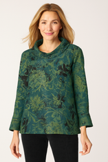 Express Travel Jacobian Floral Cowl Pullover