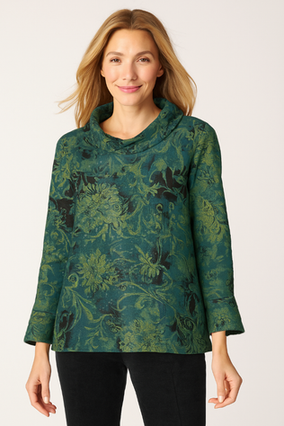 Express Travel Jacobian Floral Cowl Pullover