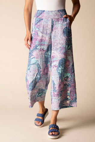 Destination Unknown Button Hem Crop Pant