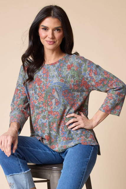 Super Soft Fleece Paisley Pullover