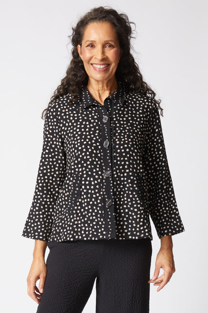 Express Travel Organic Dot Pleat Back Jacket