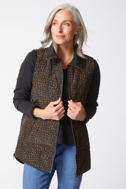 Reversable Mosaic Print Quilt Jacket