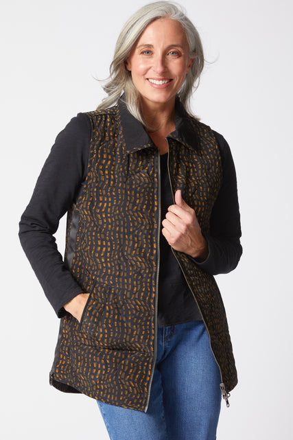 Reversable Mosaic Print Quilt Jacket