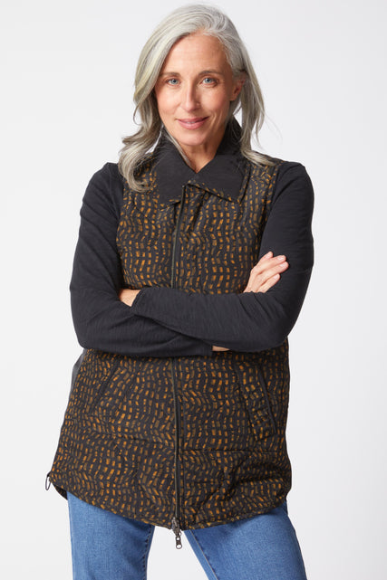 Reversable Mosaic Print Quilt Jacket