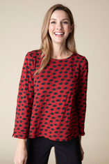 Textured Dot Boatneck Top