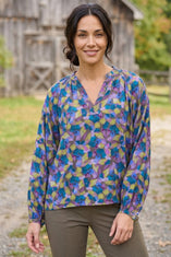 Viscose Rayon Crepe Ruched Shirt