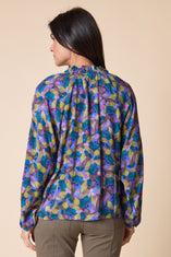 Viscose Rayon Crepe Ruched Shirt