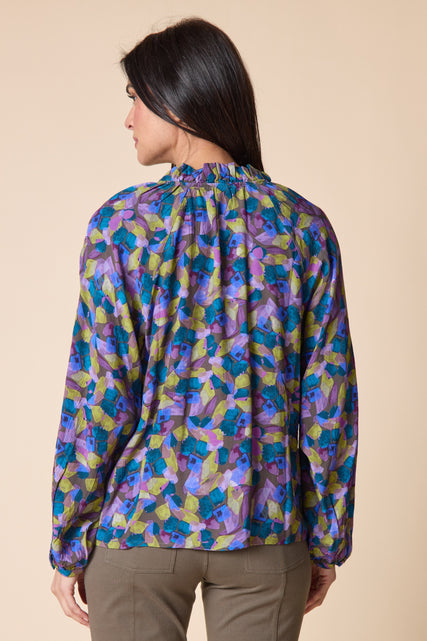 Viscose Rayon Crepe Ruched Shirt