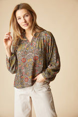 English Garden Ruffle Neck Blouse