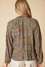 English Garden Ruffle Neck Blouse