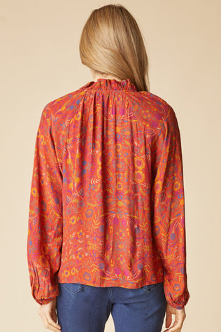 English Garden Ruffle Neck Blouse