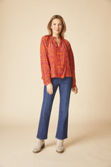 English Garden Ruffle Neck Blouse