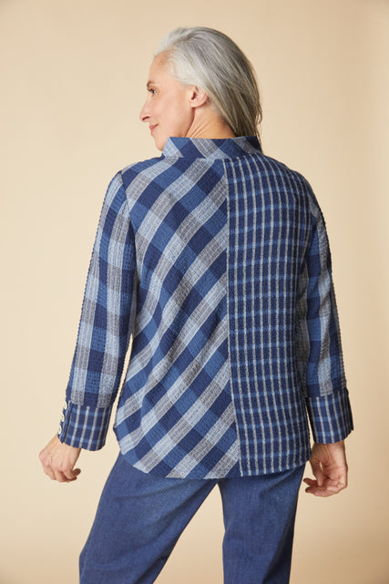 Perfect Plaid Button Cuff Top