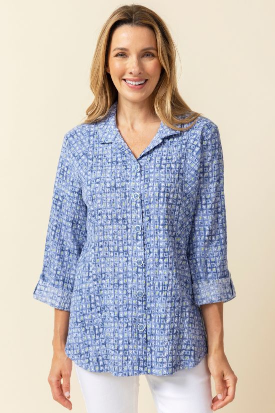 Cotton Oxford Wrap Shirt in BLUE/PINK | alexanderwang®