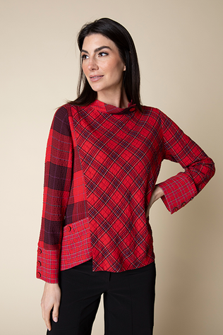 Girl Gone Plaid Asym Top