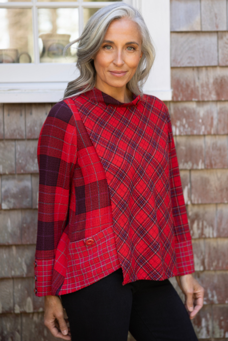 Girl Gone Plaid Asym Top