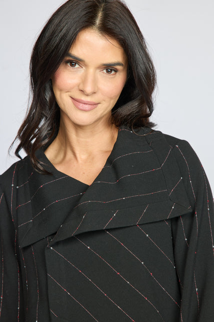 Playful Pinstripe Asymmetrical Jacket