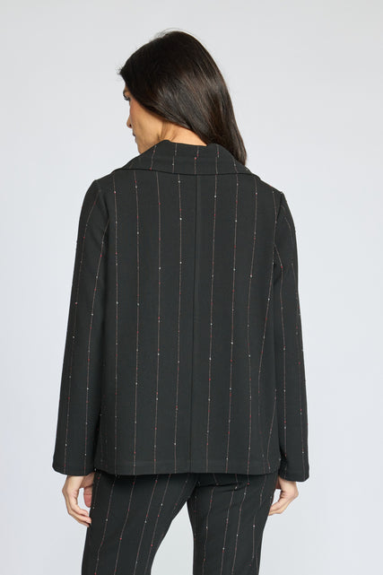 Playful Pinstripe Asymmetrical Jacket