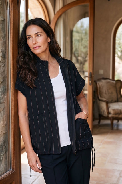 Playful Pinstripe Travel Vest