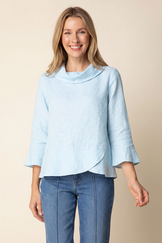 Breezy Linen Cowl Neck Top