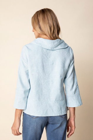 Breezy Linen Cowl Neck Top