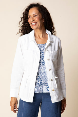 Linen Flora Jacket Top