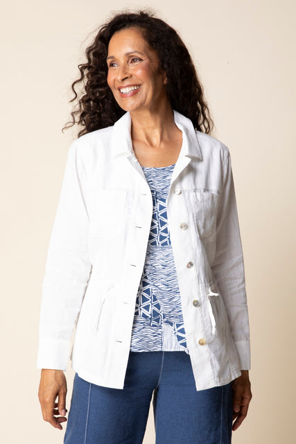 Linen Flora Jacket Top