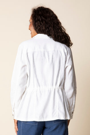 Linen Flora Jacket Top