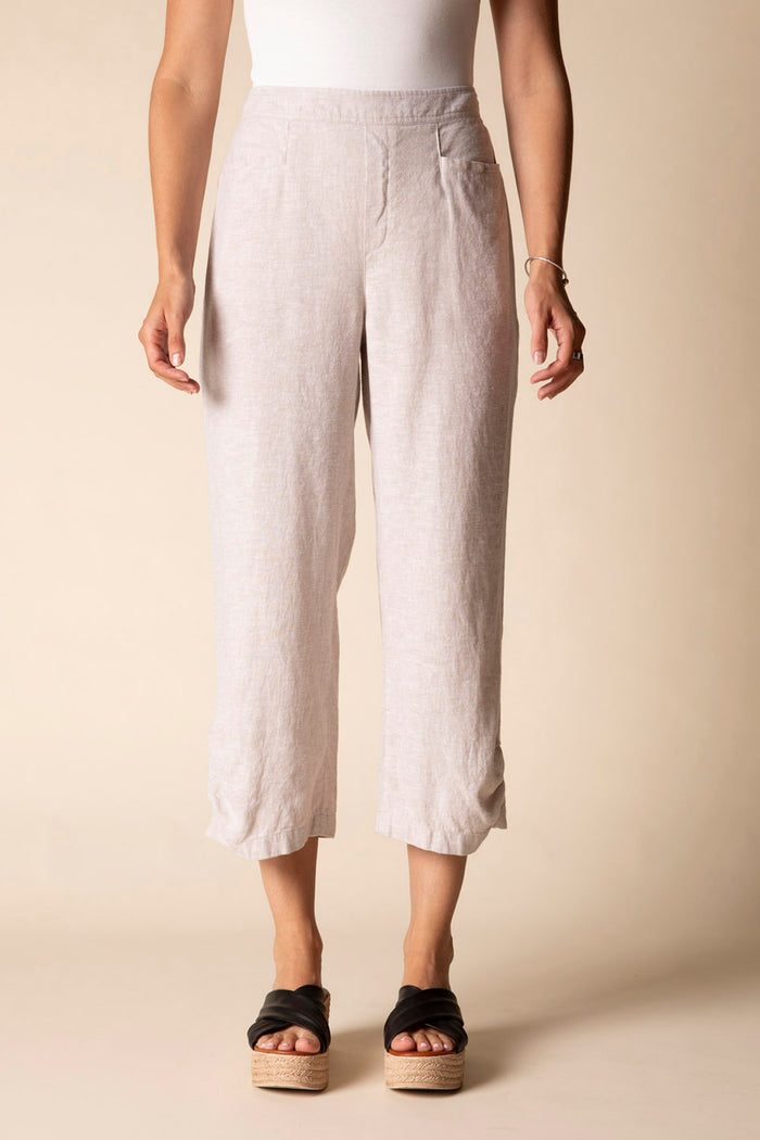 Pleat Button Capri