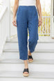 Pleat Button Capri