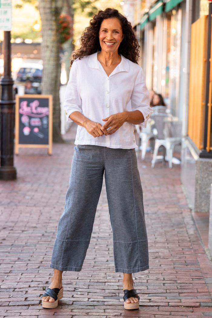 Contrast Seams Crop Pant