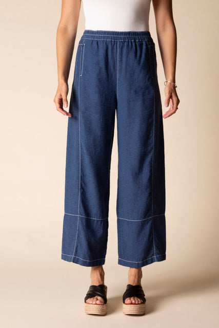 Contrast Seams Crop Pant