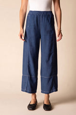 Contrast Seams Crop Pant