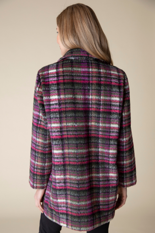 Brushed Plaid Car Coat