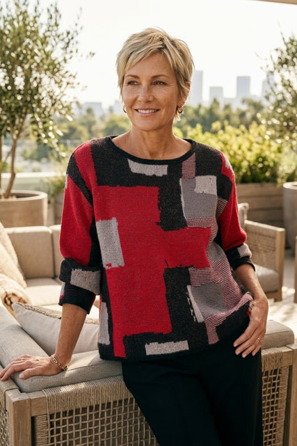 Collage Swing Pullover Sweater