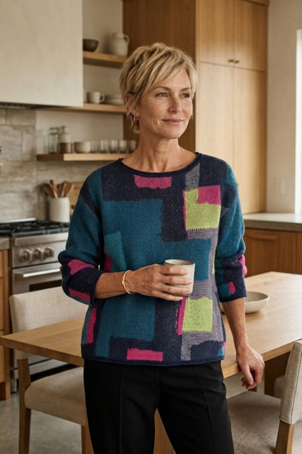 Collage Swing Pullover Sweater
