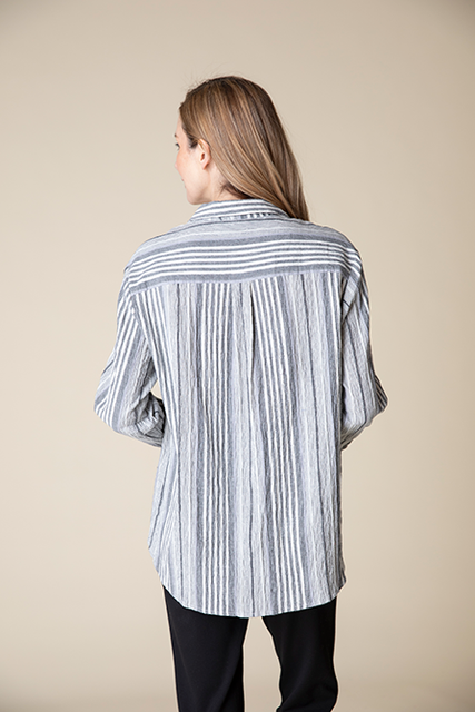 Change Your Stripes Boyfriend Pocket Shirt