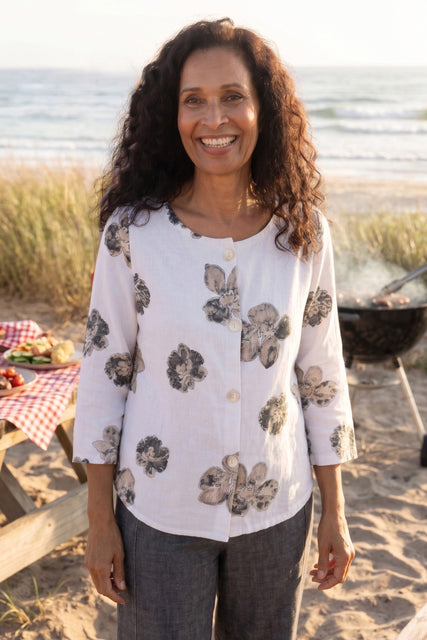 Linen Watercolor Blouse