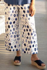 Contrast Seams Dot Crop Pant
