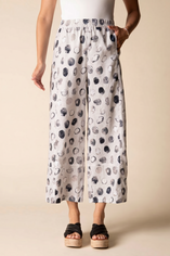 Contrast Seams Dot Crop Pant
