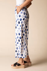 Contrast Seams Dot Crop Pant