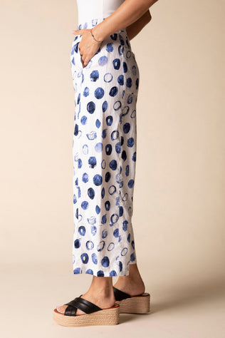 Contrast Seams Dot Crop Pant