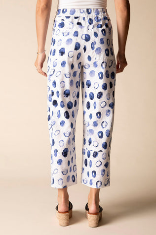Contrast Seams Dot Crop Pant